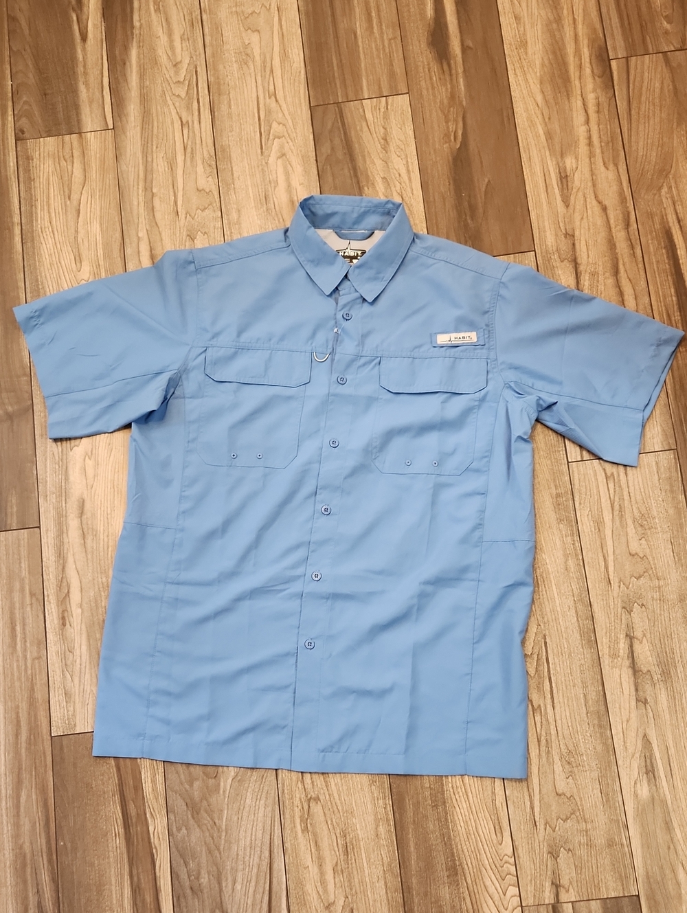 NWT Men's Short-Sleeve Fishing Shirt - Med Blue